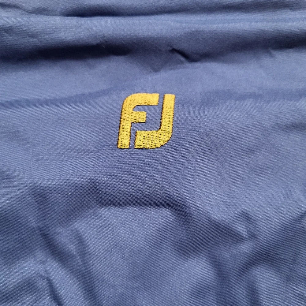 VINTAGE FootJoy Men Jacket‎ Medium Black DryJoys Windbreaker Full Zip